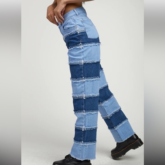 The Ragged Priest Infringement Blue Ultra-Distressed Panel Jeans size 30 - Picture 3 of 7